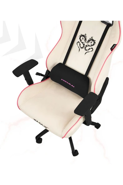 XMAX / Rio Plus Balerion Terletmez Kadife Kumaş Beyaz Gaming Oyuncu Koltuğu / 120 Kg Taşır - Resim 2