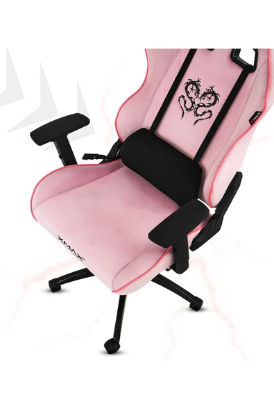 XMAX / Rio Balerion Terletmez Kadife Kumaş Pembe Gaming Oyuncu Koltuğu / 120 Kg Taşır - Resim 5