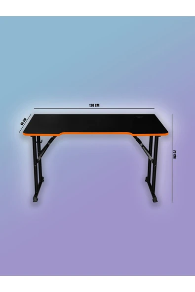 XMAX / JetKur Siyah MDF Bilgisayar Oyuncu Masası 160x70cm Sallanmaz Metal Ayaklı - Pratik Kurulum - Resim 5