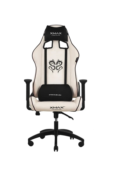 XMAX / Rio Plus Balerion Terletmez Kadife Kumaş Beyaz Gaming Oyuncu Koltuğu / 120 Kg Taşır - Resim 5