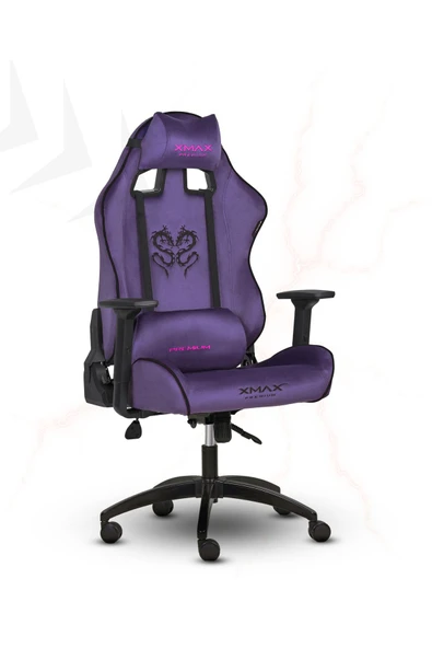 XMAX / Rio Balerion Terletmez Kadife Kumaş Mor Gaming Oyuncu Koltuğu / 120 Kg Taşır - Resim 6