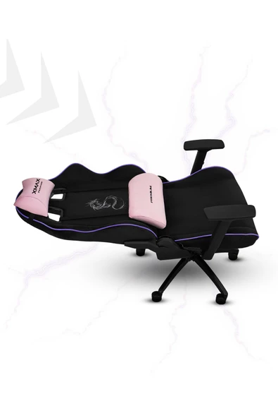 XMAX / Rio Balerion Terletmez Kadife Kumaş Siyah Gaming Oyuncu Koltuğu / 120 Kg Taşır - Resim 6