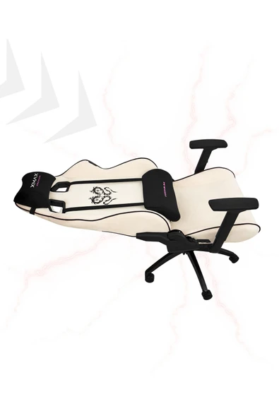 XMAX / Rio Plus Balerion Terletmez Kadife Kumaş Beyaz Gaming Oyuncu Koltuğu / 120 Kg Taşır - Resim 5