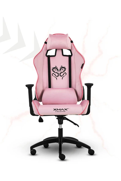 XMAX / Rio Balerion Terletmez Kadife Kumaş Pembe Gaming Oyuncu Koltuğu / 120 Kg Taşır - Resim 4