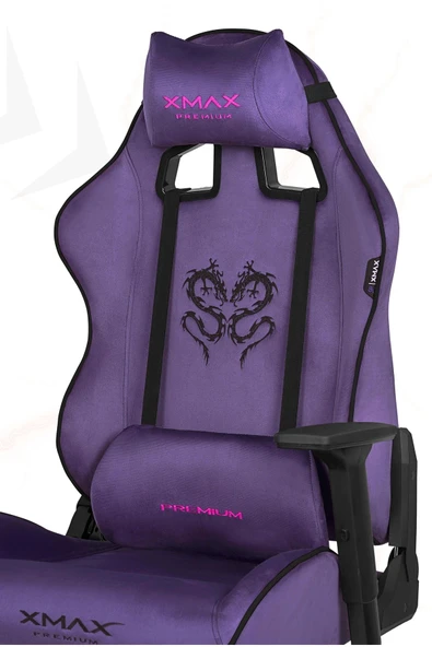 XMAX / Rio Balerion Terletmez Kadife Kumaş Mor Gaming Oyuncu Koltuğu / 120 Kg Taşır - Resim 1