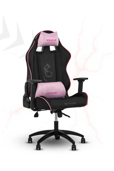 XMAX / Rio Balerion Terletmez Kadife Kumaş Siyah Gaming Oyuncu Koltuğu / 120 Kg Taşır - Resim 2