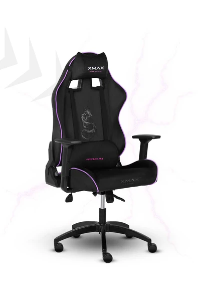 XMAX / Rio Balerion Terletmez Kadife Kumaş Siyah Gaming Oyuncu Koltuğu / 120 Kg Taşır - Resim 3