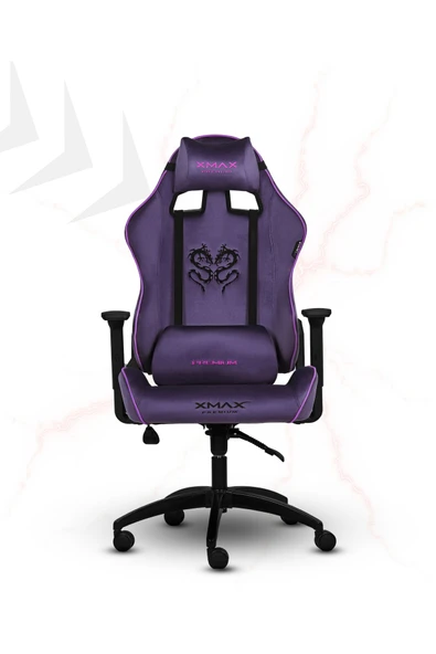 XMAX / Rio Balerion Terletmez Kadife Kumaş Mor Gaming Oyuncu Koltuğu / 120 Kg Taşır - Resim 2