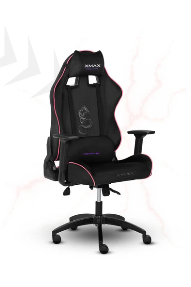 XMAX / Rio Balerion Terletmez Kadife Kumaş Siyah Gaming Oyuncu Koltuğu / 120 Kg Taşır - Resim 4