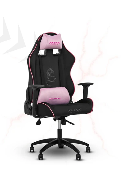 XMAX / Rio Balerion Terletmez Kadife Kumaş Siyah Gaming Oyuncu Koltuğu / 120 Kg Taşır - Resim 3