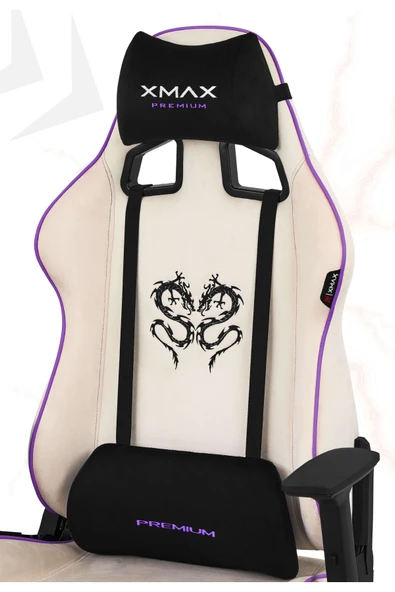 XMAX / Rio Plus Balerion Terletmez Kadife Kumaş Beyaz Gaming Oyuncu Koltuğu / 120 Kg Taşır ürün görseli