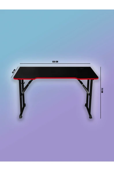 XMAX / JetKur Siyah MDF Bilgisayar Oyuncu Masası 140x70cm Sallanmaz Metal Ayaklı - Pratik Kurulum - Resim 8