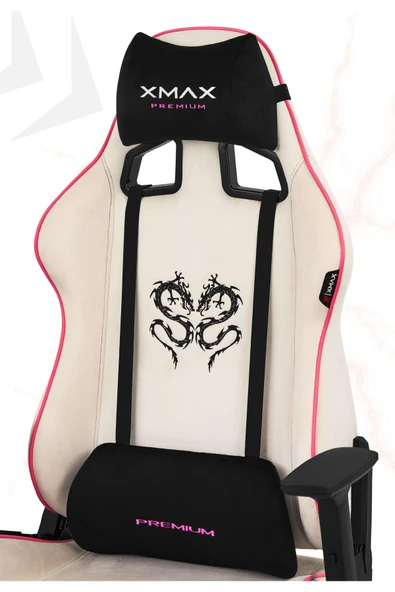 XMAX / Rio Plus Balerion Terletmez Kadife Kumaş Beyaz Gaming Oyuncu Koltuğu / 120 Kg Taşır ürün görseli