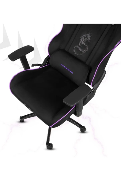 XMAX / Rio Balerion Terletmez Kadife Kumaş Siyah Gaming Oyuncu Koltuğu / 120 Kg Taşır - Resim 5