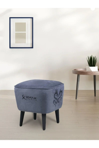 XMAX Arya Baby Face Kadife Antrasit Kumaş Üstü Kalın Süngerli Kaliteli Ayak Uzatma Pufu Mode:8 - Resim 3