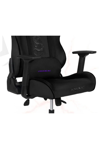 XMAX / Rio Balerion Terletmez Kadife Kumaş Siyah Gaming Oyuncu Koltuğu / 120 Kg Taşır - Resim 4