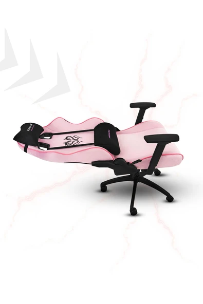 XMAX / Rio Balerion Terletmez Kadife Kumaş Pembe Gaming Oyuncu Koltuğu / 120 Kg Taşır - Resim 3