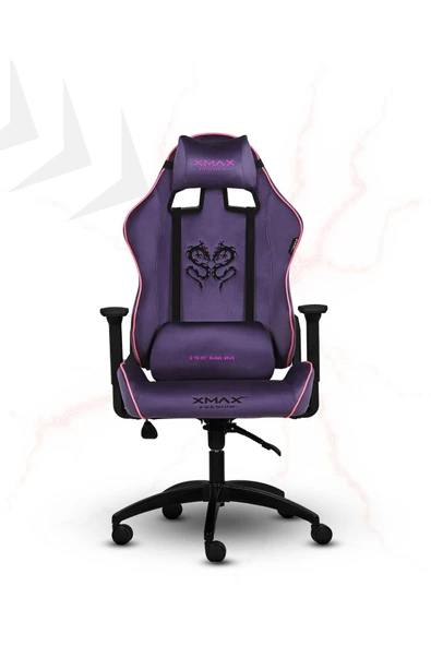 XMAX / Rio Balerion Terletmez Kadife Kumaş Mor Gaming Oyuncu Koltuğu / 120 Kg Taşır - Resim 6