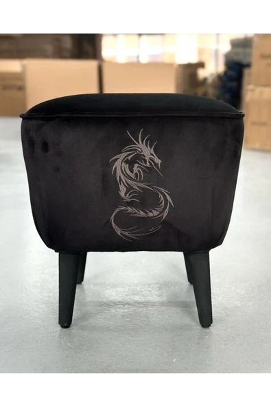 XMAX Arya Baby Face Kadife Siyah Kumaş Üstü Kalın Süngerli Kaliteli Ayak Uzatma Pufu Mode:8 - Resim 3