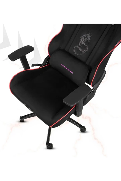 XMAX / Rio Balerion Terletmez Kadife Kumaş Siyah Gaming Oyuncu Koltuğu / 120 Kg Taşır - Resim 4