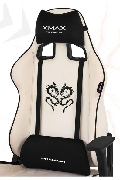 XMAX / Rio Plus Balerion Terletmez Kadife Kumaş Beyaz Gaming Oyuncu Koltuğu / 120 Kg Taşır ürün görseli