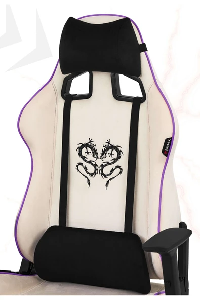 XMAX / Rio Plus Balerion Terletmez Kadife Kumaş Beyaz Gaming Oyuncu Koltuğu / 120 Kg Taşır ürün görseli