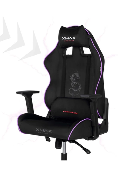 XMAX / Rio Balerion Terletmez Kadife Kumaş Siyah Gaming Oyuncu Koltuğu / 120 Kg Taşır - Resim 2