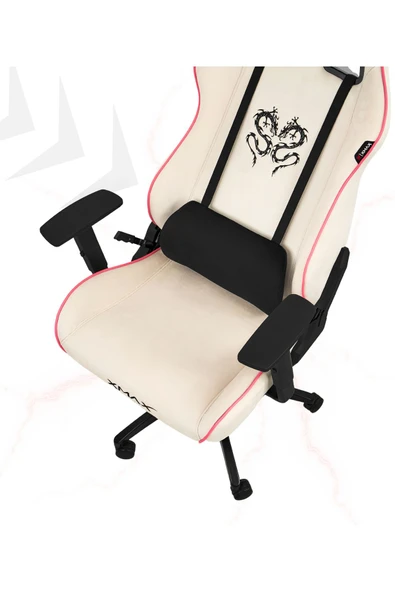 XMAX / Rio Plus Balerion Terletmez Kadife Kumaş Beyaz Gaming Oyuncu Koltuğu / 120 Kg Taşır - Resim 6