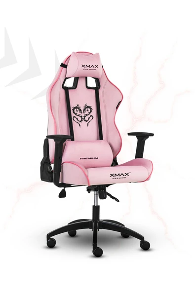 XMAX / Rio Balerion Terletmez Kadife Kumaş Pembe Gaming Oyuncu Koltuğu / 120 Kg Taşır - Resim 3