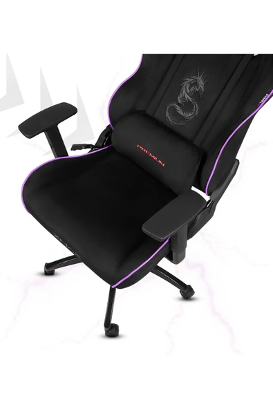 XMAX / Rio Balerion Terletmez Kadife Kumaş Siyah Gaming Oyuncu Koltuğu / 120 Kg Taşır - Resim 5