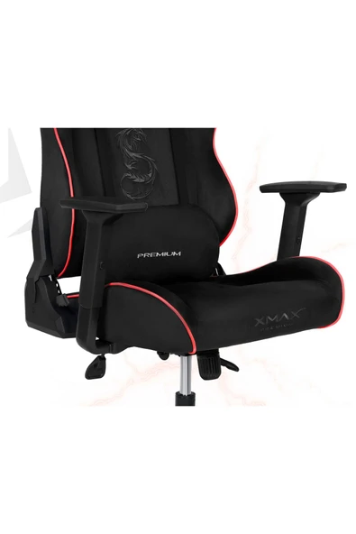 XMAX / Rio Balerion Terletmez Kadife Kumaş Siyah Gaming Oyuncu Koltuğu / 120 Kg Taşır - Resim 4