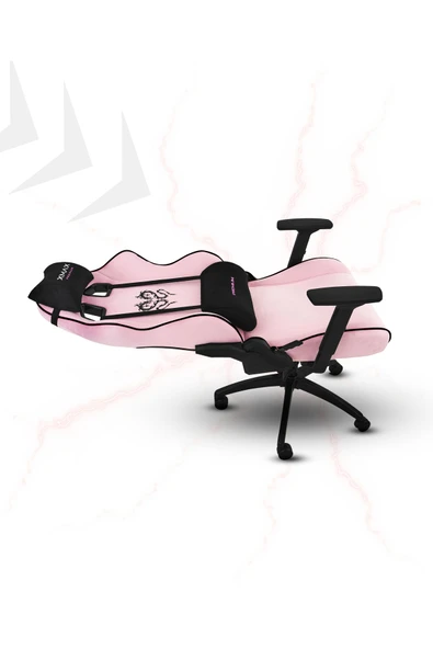 XMAX / Rio Balerion Terletmez Kadife Kumaş Pembe Gaming Oyuncu Koltuğu / 120 Kg Taşır - Resim 4