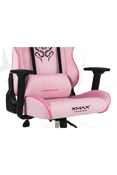 XMAX / Rio Balerion Terletmez Kadife Kumaş Pembe Gaming Oyuncu Koltuğu / 120 Kg Taşır - Resim 3