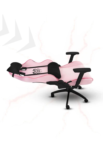 XMAX / Rio Balerion Terletmez Kadife Kumaş Pembe Gaming Oyuncu Koltuğu / 120 Kg Taşır - Resim 3