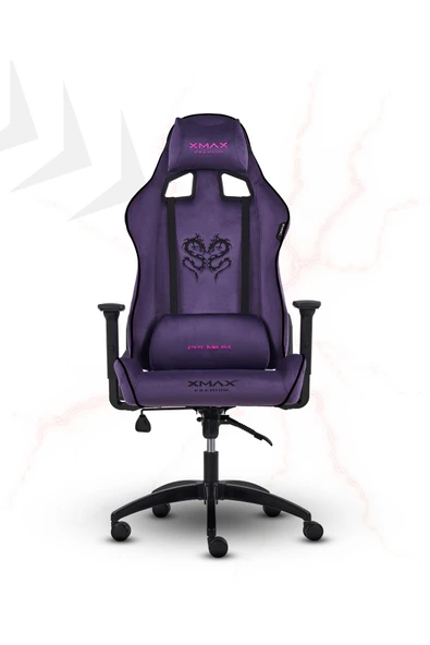 XMAX / Rio Plus Balerion Terletmez Kadife Kumaş Mor Gaming Oyuncu Koltuğu / 120 Kg Taşır - Resim 3