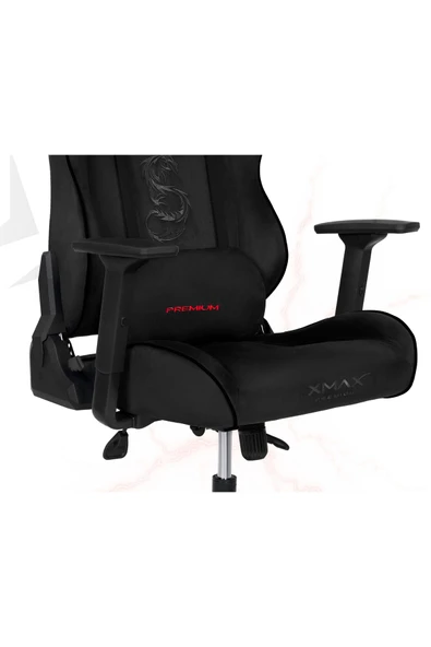 XMAX / Rio Balerion Terletmez Kadife Kumaş Siyah Gaming Oyuncu Koltuğu / 120 Kg Taşır - Resim 4