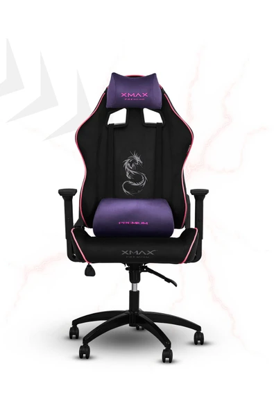 XMAX / Rio Balerion Terletmez Kadife Kumaş Siyah Gaming Oyuncu Koltuğu / 120 Kg Taşır - Resim 3