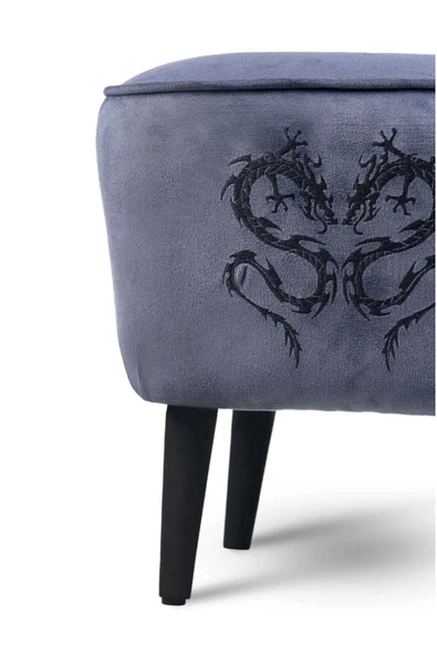 XMAX Arya Baby Face Kadife Antrasit Kumaş Üstü Kalın Süngerli Kaliteli Ayak Uzatma Pufu Mode:8 ürün görseli