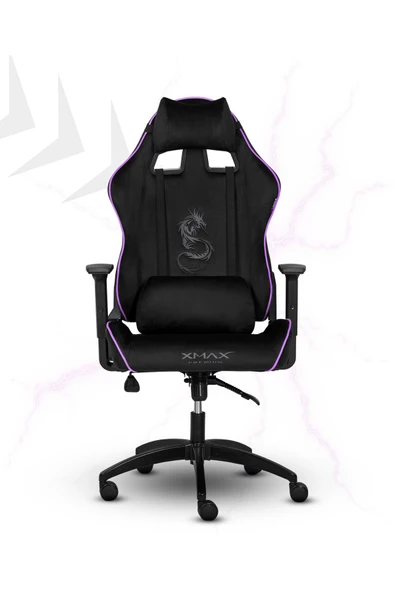 XMAX / Rio Balerion Terletmez Kadife Kumaş Siyah Gaming Oyuncu Koltuğu / 120 Kg Taşır - Resim 4