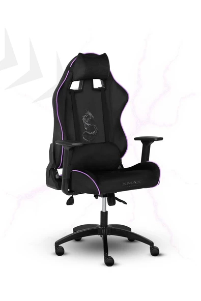 XMAX / Rio Balerion Terletmez Kadife Kumaş Siyah Gaming Oyuncu Koltuğu / 120 Kg Taşır - Resim 6