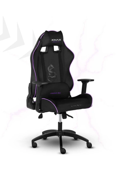 XMAX / Rio Balerion Terletmez Kadife Kumaş Siyah Gaming Oyuncu Koltuğu / 120 Kg Taşır - Resim 6