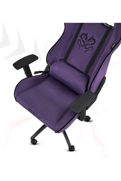 XMAX / Rio Plus Balerion Terletmez Kadife Kumaş Mor Gaming Oyuncu Koltuğu / 120 Kg Taşır - Resim 2