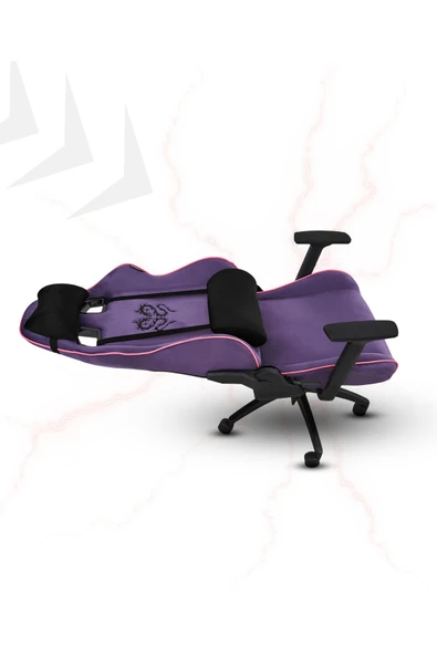 XMAX / Rio Plus Balerion Terletmez Kadife Kumaş Mor Gaming Oyuncu Koltuğu / 120 Kg Taşır - Resim 6