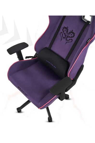 XMAX / Rio Plus Balerion Terletmez Kadife Kumaş Mor Gaming Oyuncu Koltuğu / 120 Kg Taşır - Resim 3