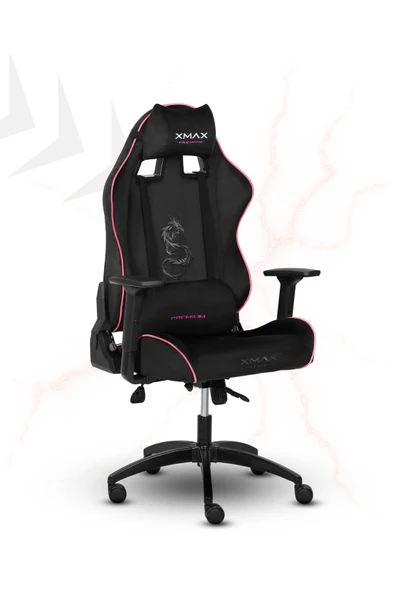 XMAX / Rio Balerion Terletmez Kadife Kumaş Siyah Gaming Oyuncu Koltuğu / 120 Kg Taşır - Resim 3