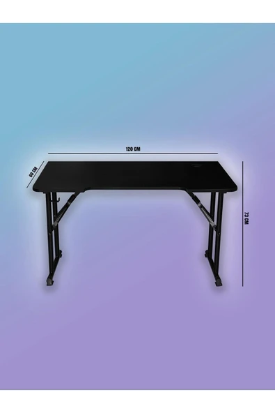 XMAX JetKur Siyah Bilgisayar Oyuncu Masası 120x60cm Sallanmaz Metal Ayaklı - Pratik Kurulum - Resim 4