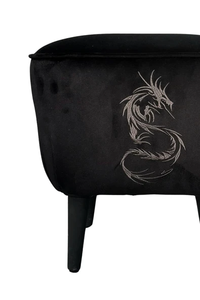 XMAX Arya Baby Face Kadife Siyah Kumaş Üstü Kalın Süngerli Kaliteli Ayak Uzatma Pufu Mode:8 ürün görseli