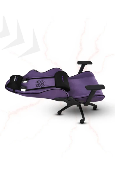 XMAX / Rio Plus Balerion Terletmez Kadife Kumaş Mor Gaming Oyuncu Koltuğu / 120 Kg Taşır - Resim 3