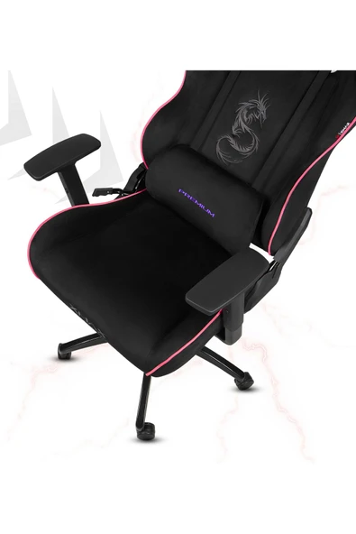 XMAX / Rio Balerion Terletmez Kadife Kumaş Siyah Gaming Oyuncu Koltuğu / 120 Kg Taşır - Resim 5