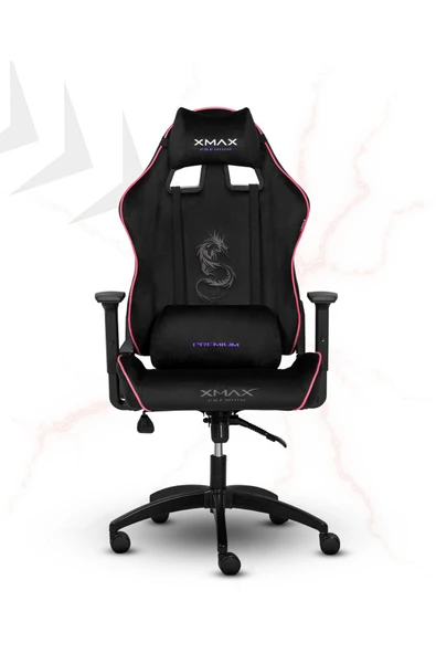 XMAX / Rio Balerion Terletmez Kadife Kumaş Siyah Gaming Oyuncu Koltuğu / 120 Kg Taşır - Resim 2